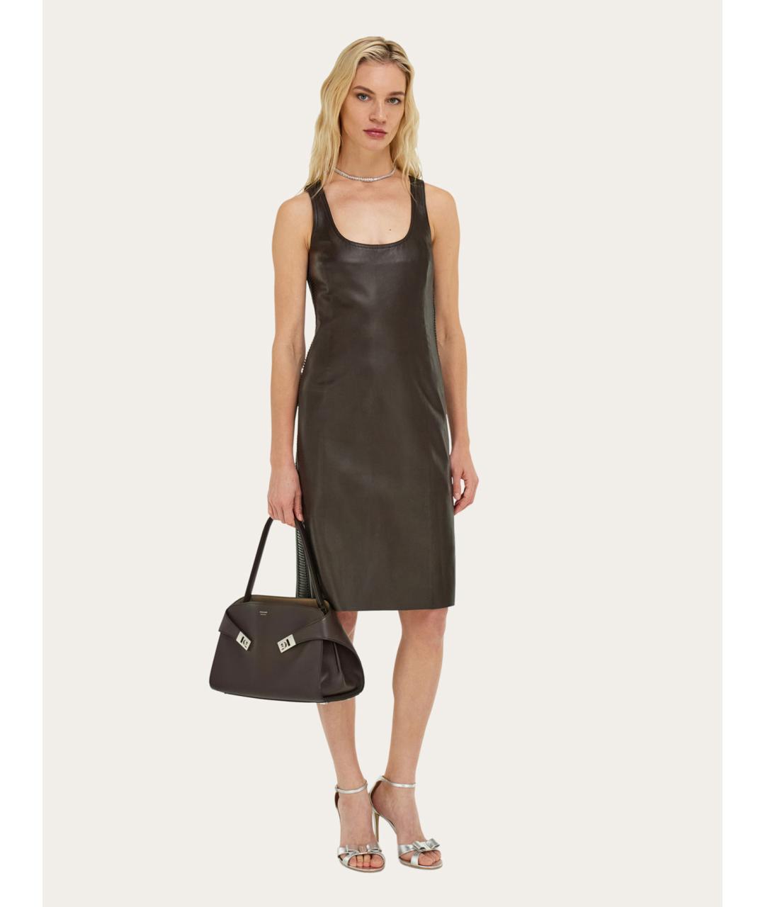 FERRAGAMO Коричневая кожаная сумка тоут, фото 2