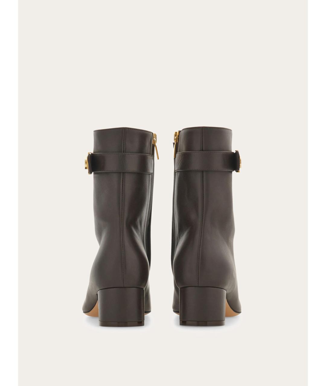 FERRAGAMO Коричневые кожаные ботильоны, фото 3