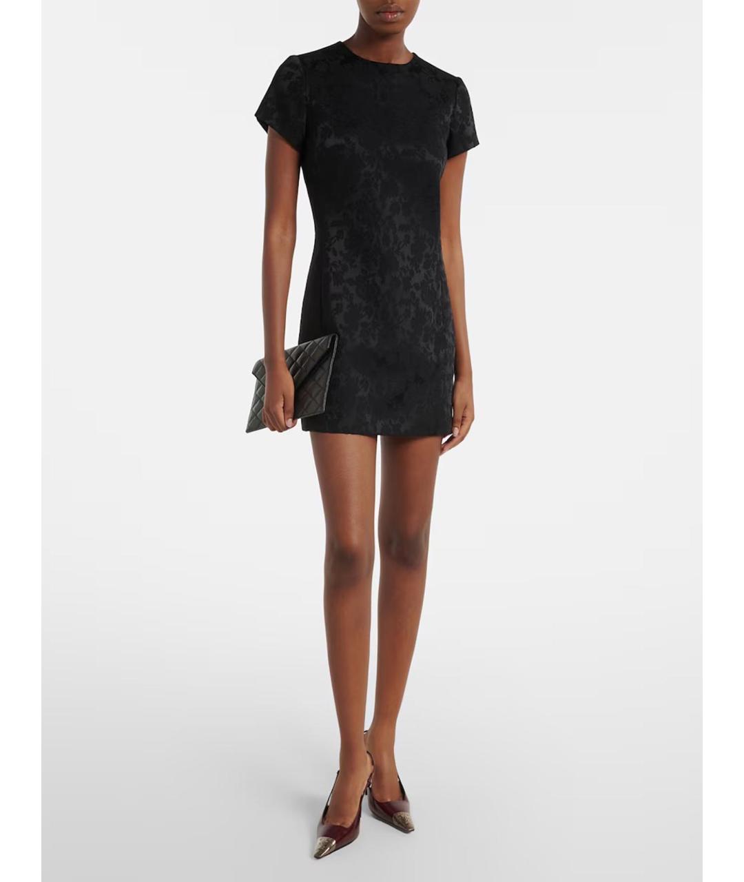 SAINT LAURENT Черное хлопковое повседневное платье, фото 2