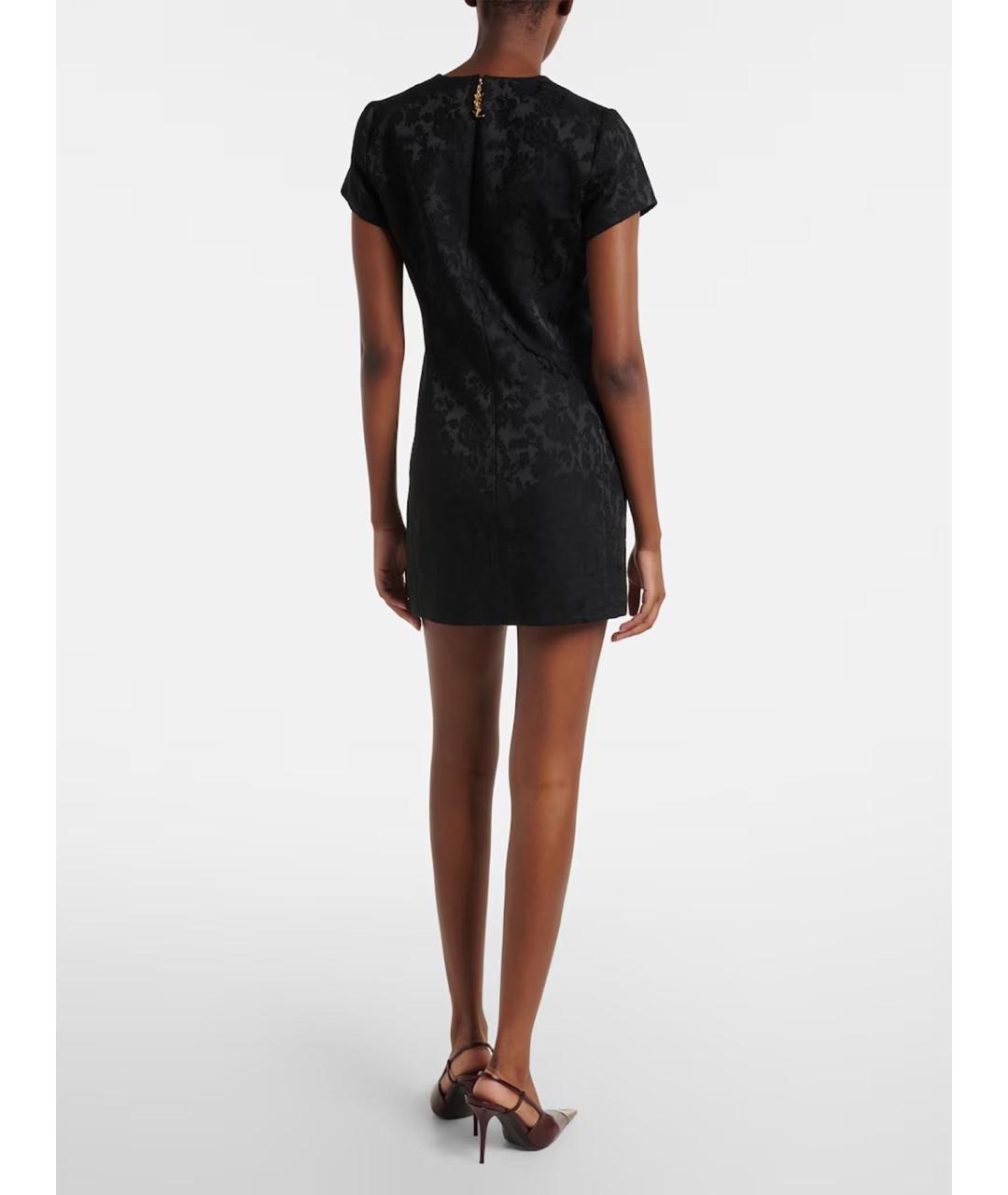 SAINT LAURENT Черное хлопковое повседневное платье, фото 4