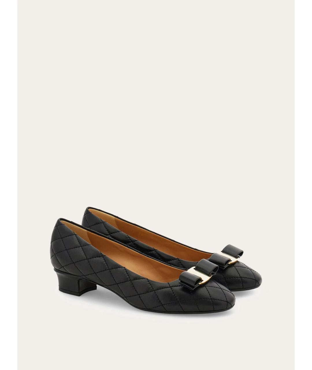 FERRAGAMO Черные кожаные туфли, фото 2