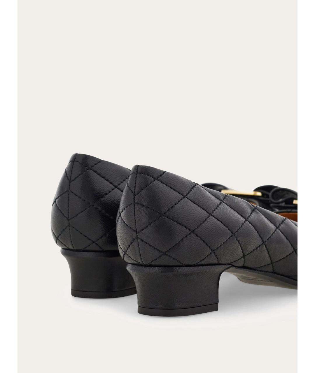 FERRAGAMO Черные кожаные туфли, фото 4