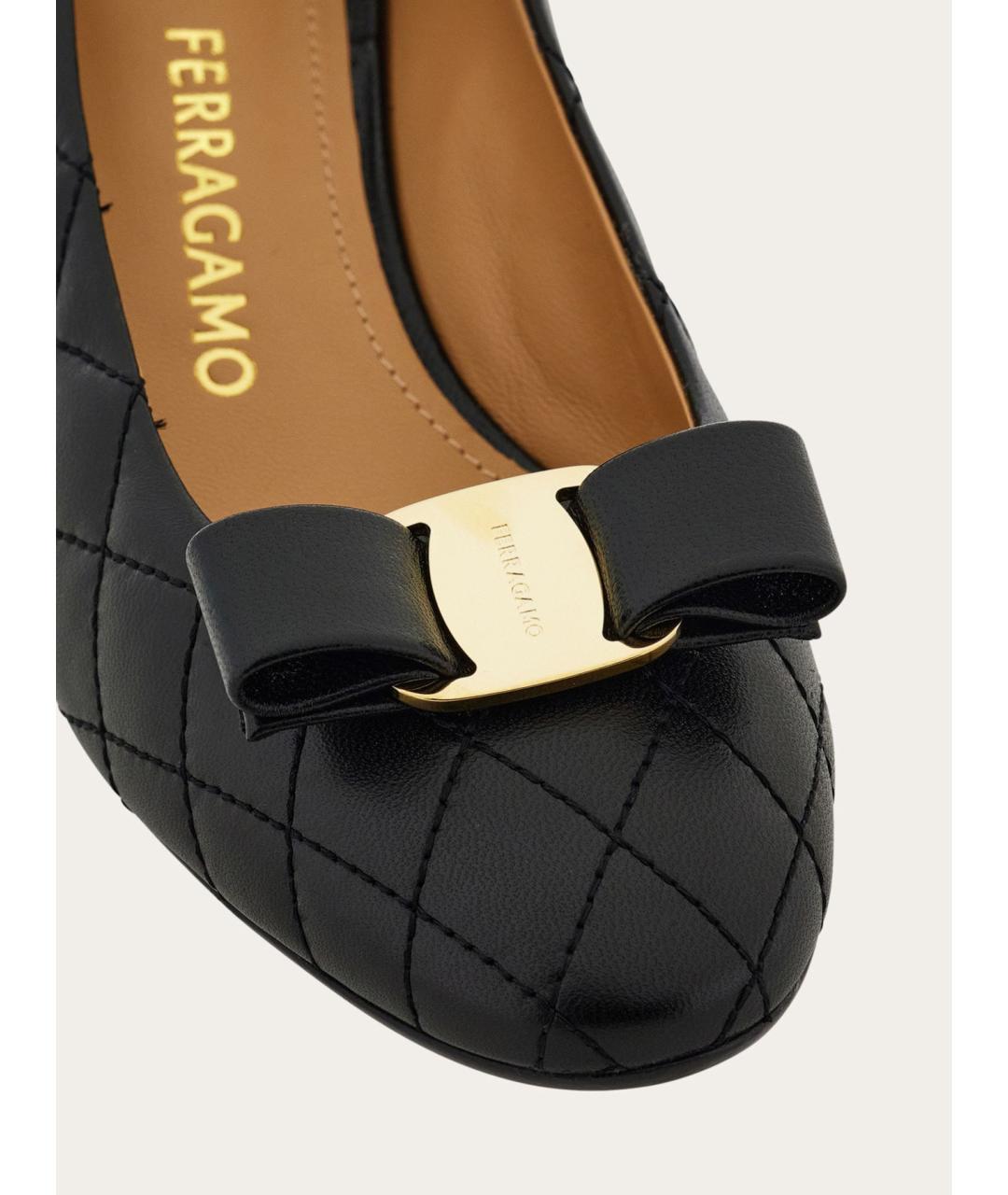 FERRAGAMO Черные кожаные туфли, фото 5