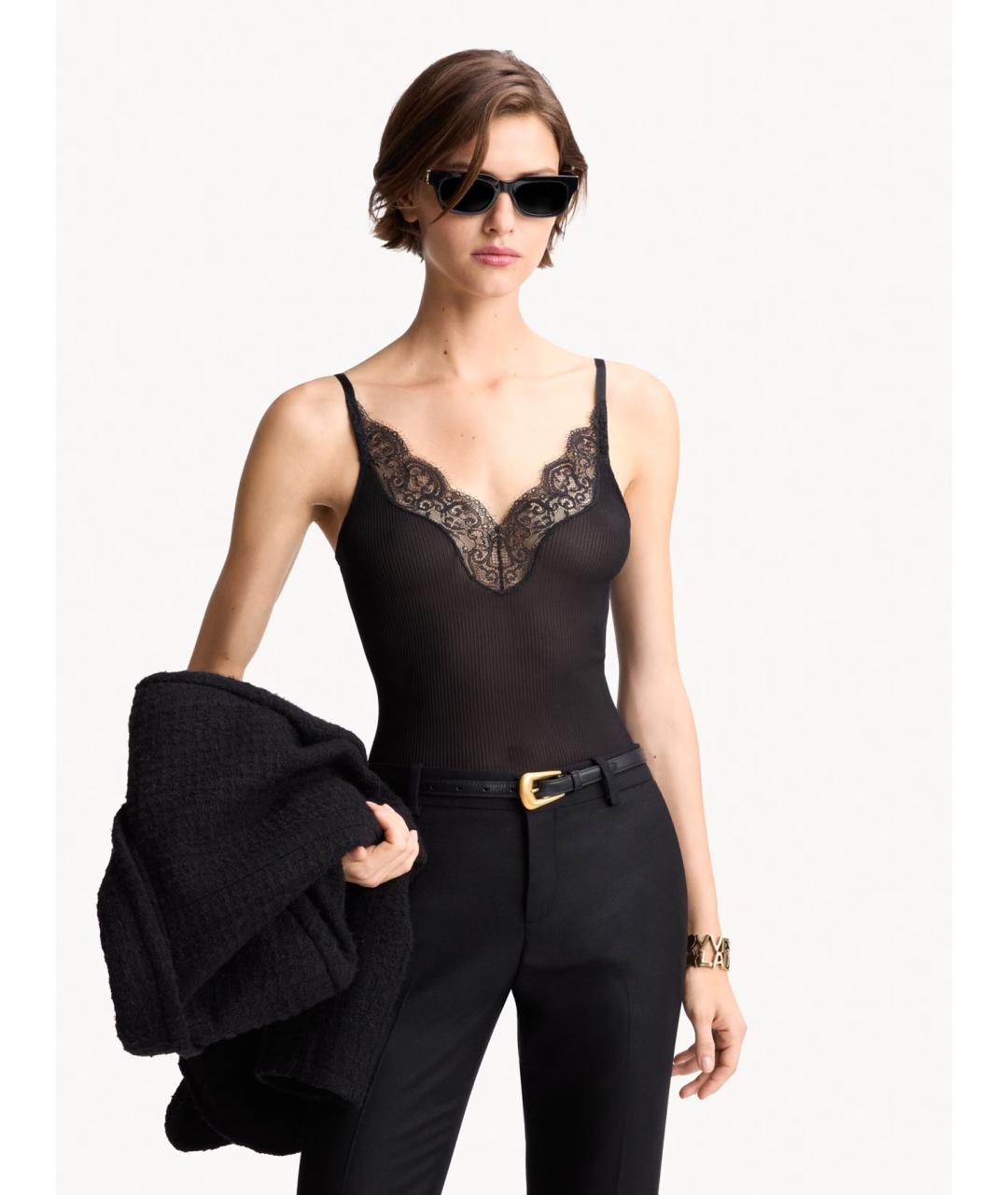 SAINT LAURENT Черные пластиковые солнцезащитные очки, фото 2