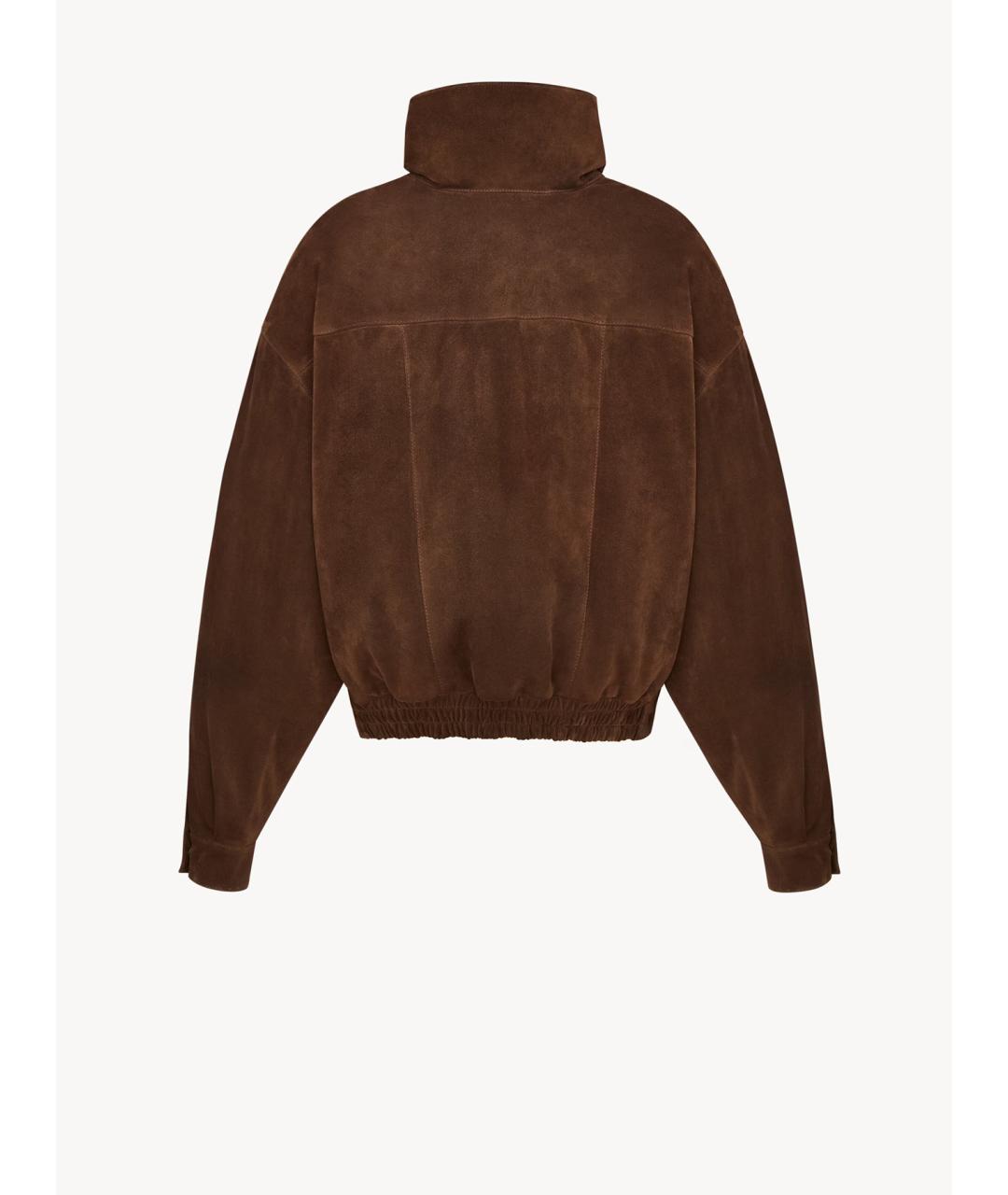 SAINT LAURENT Коричневая замшевая куртка, фото 3