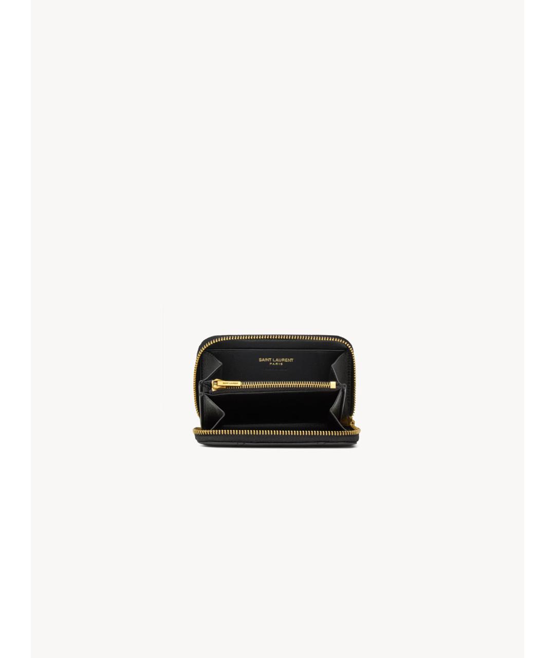 SAINT LAURENT Черный кожаный кошелек, фото 3