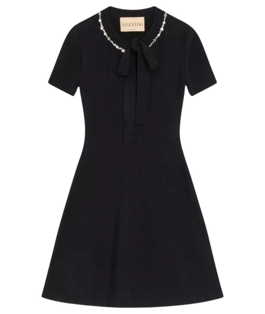 VALENTINO Черное вискозное коктейльное платье, фото 1