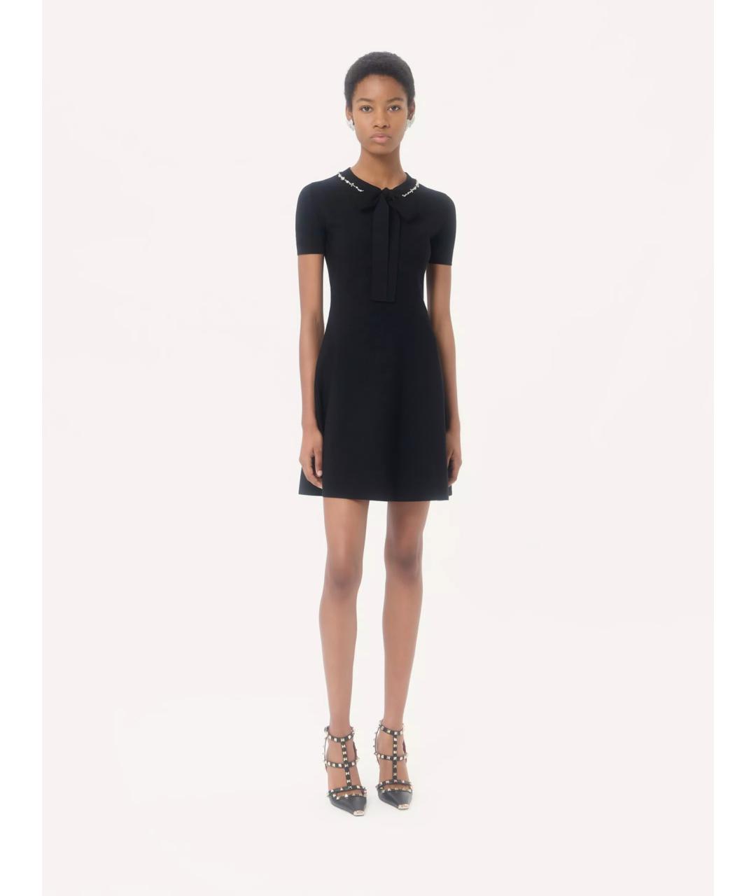 VALENTINO Черное вискозное коктейльное платье, фото 2