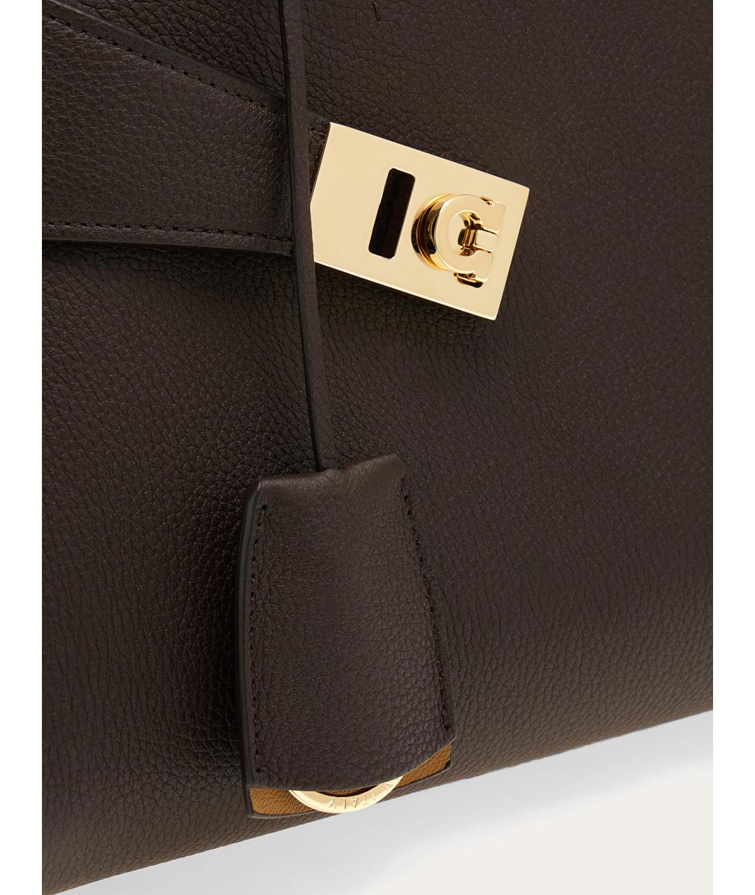 FERRAGAMO Коричневая кожаная сумка тоут, фото 4