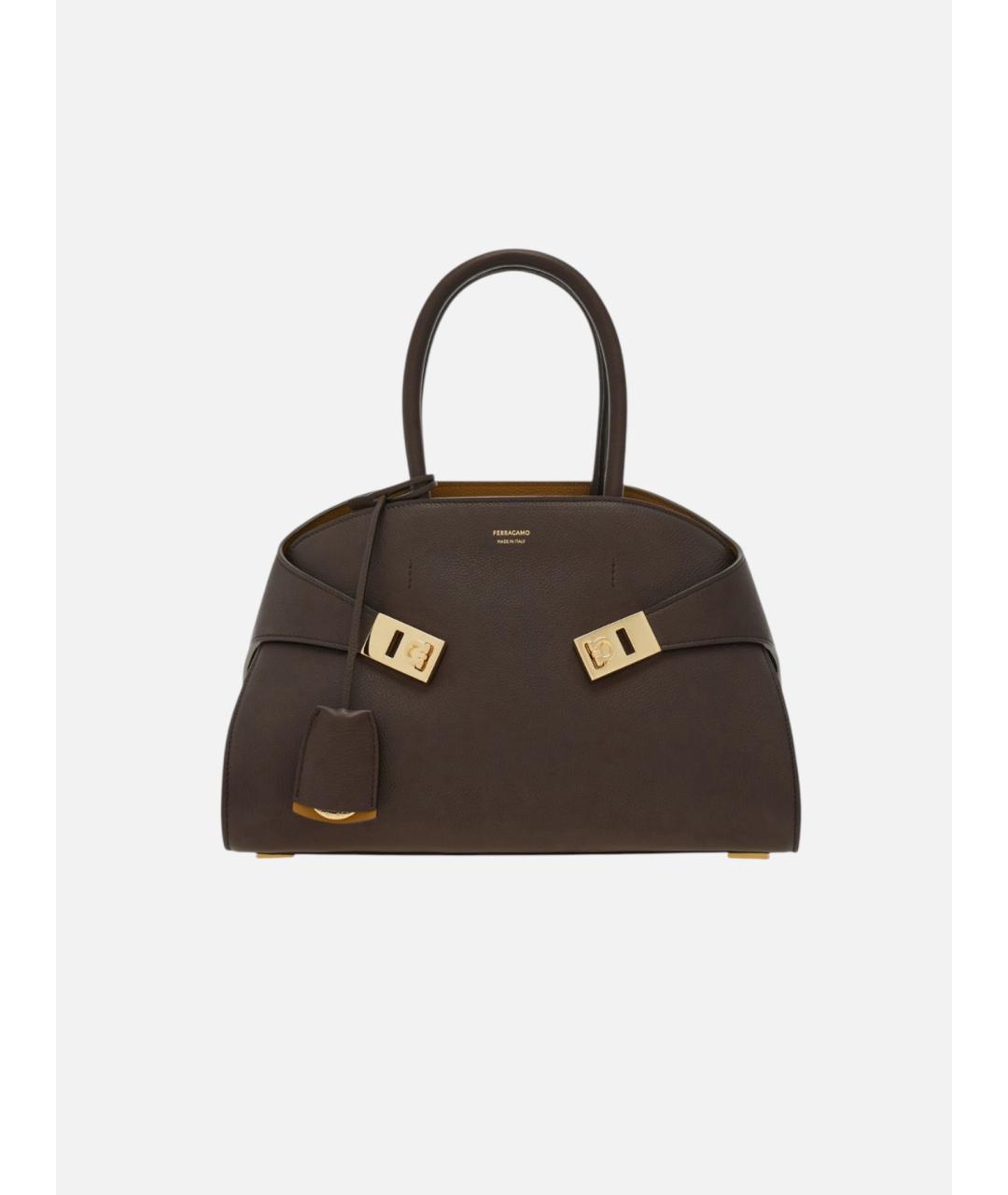 FERRAGAMO Коричневая кожаная сумка тоут, фото 8