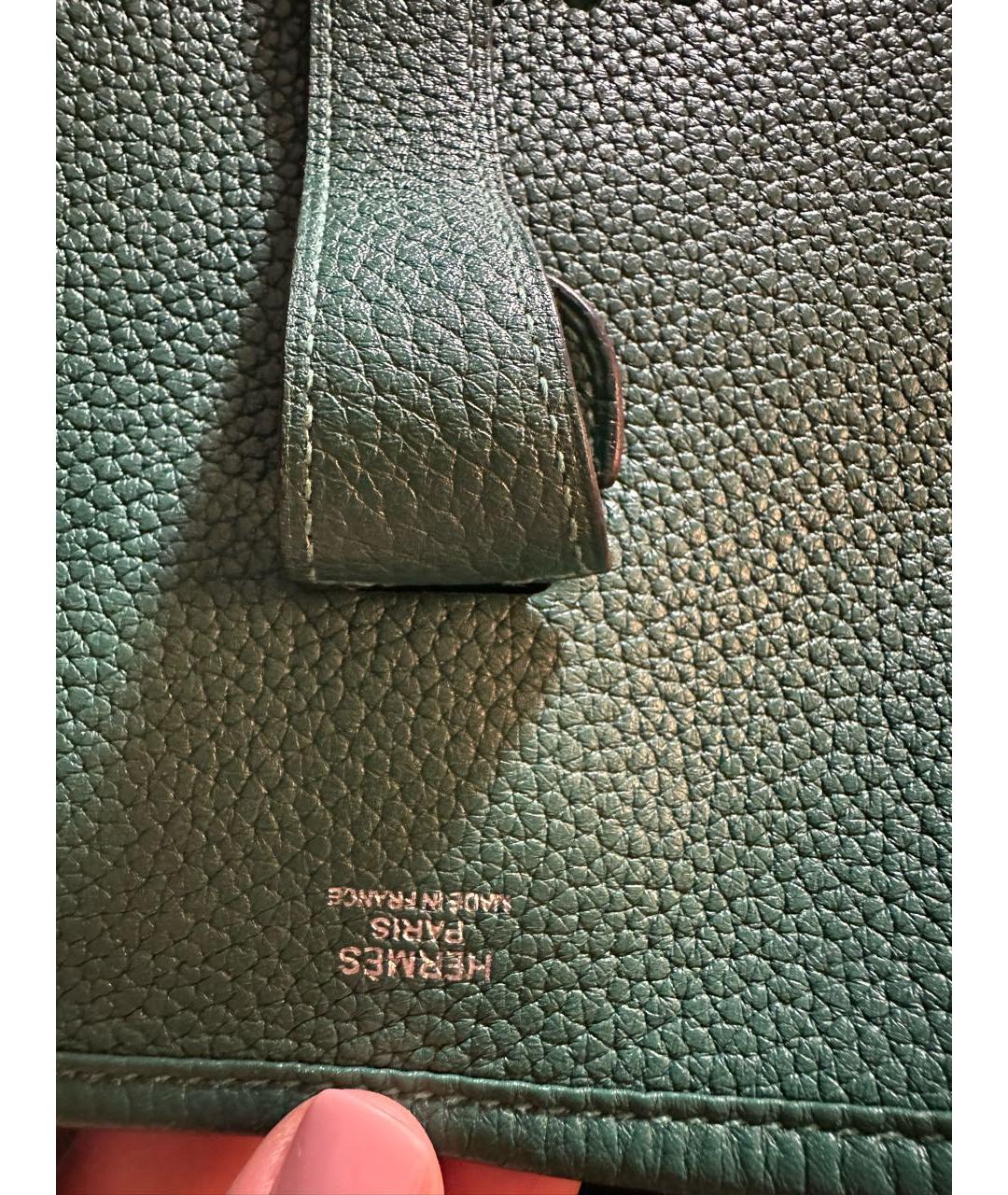 HERMES Зеленая кожаная сумка через плечо, фото 3