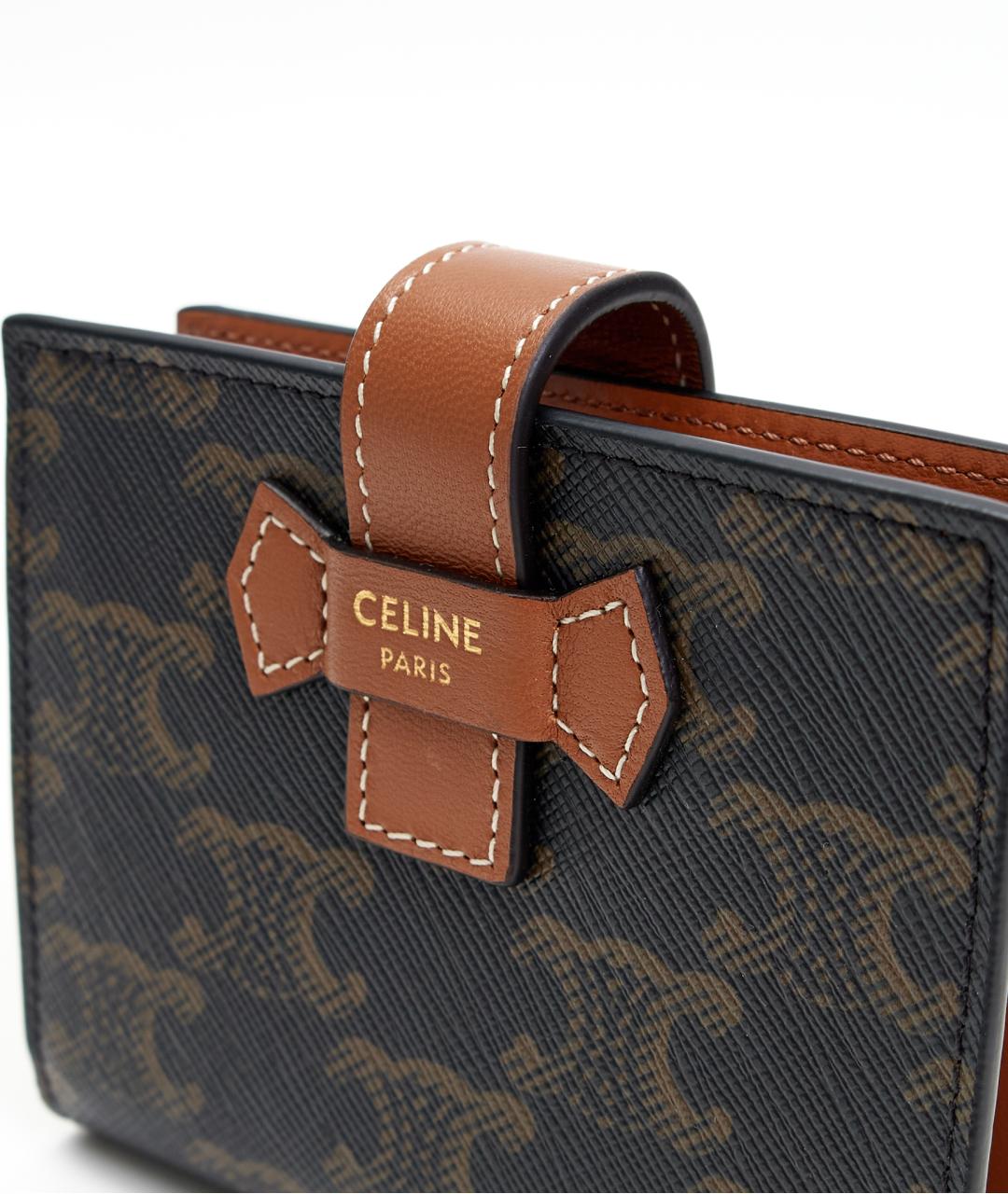 CELINE Коричневый кожаный кошелек, фото 4