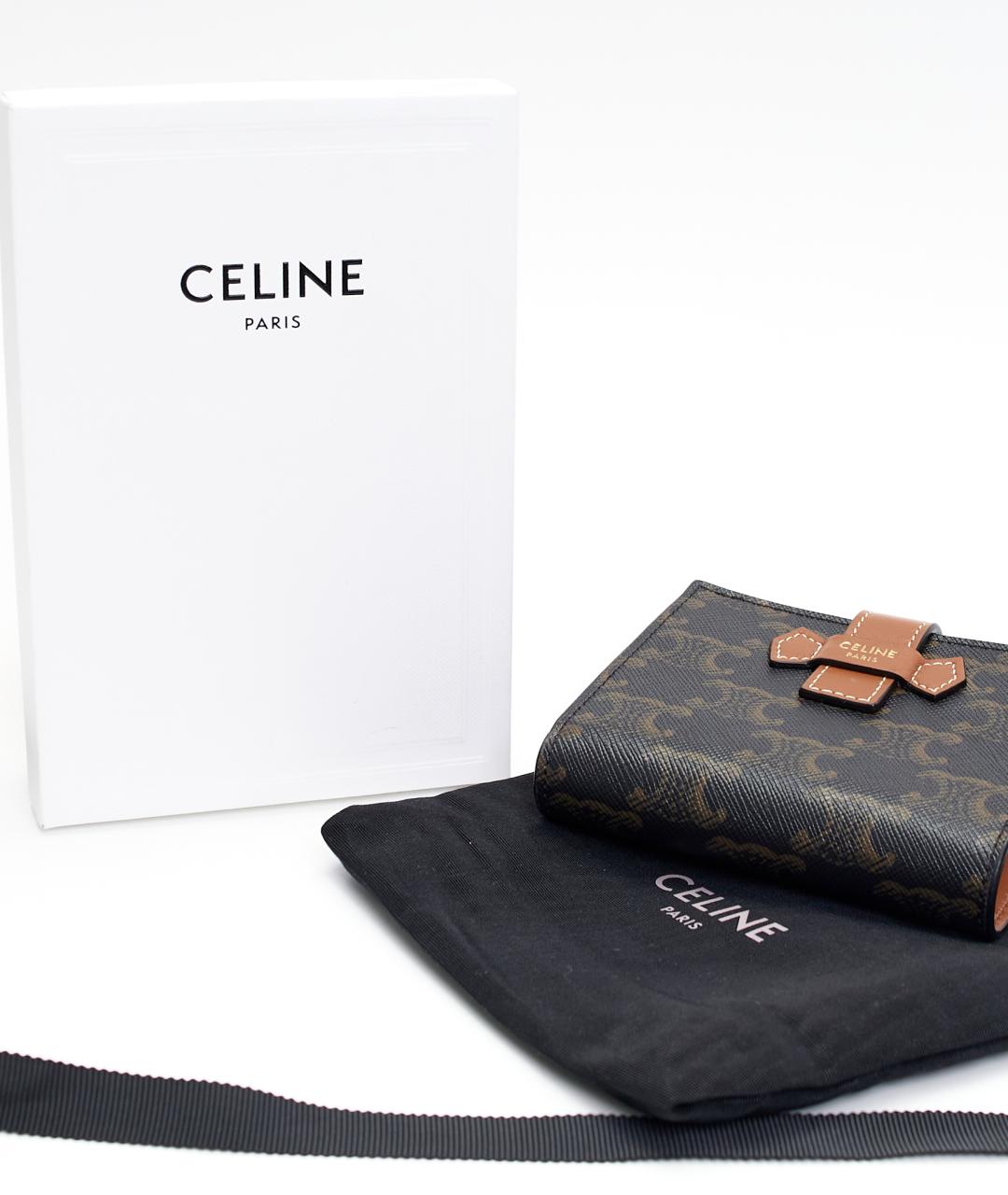 CELINE Коричневый кожаный кошелек, фото 7