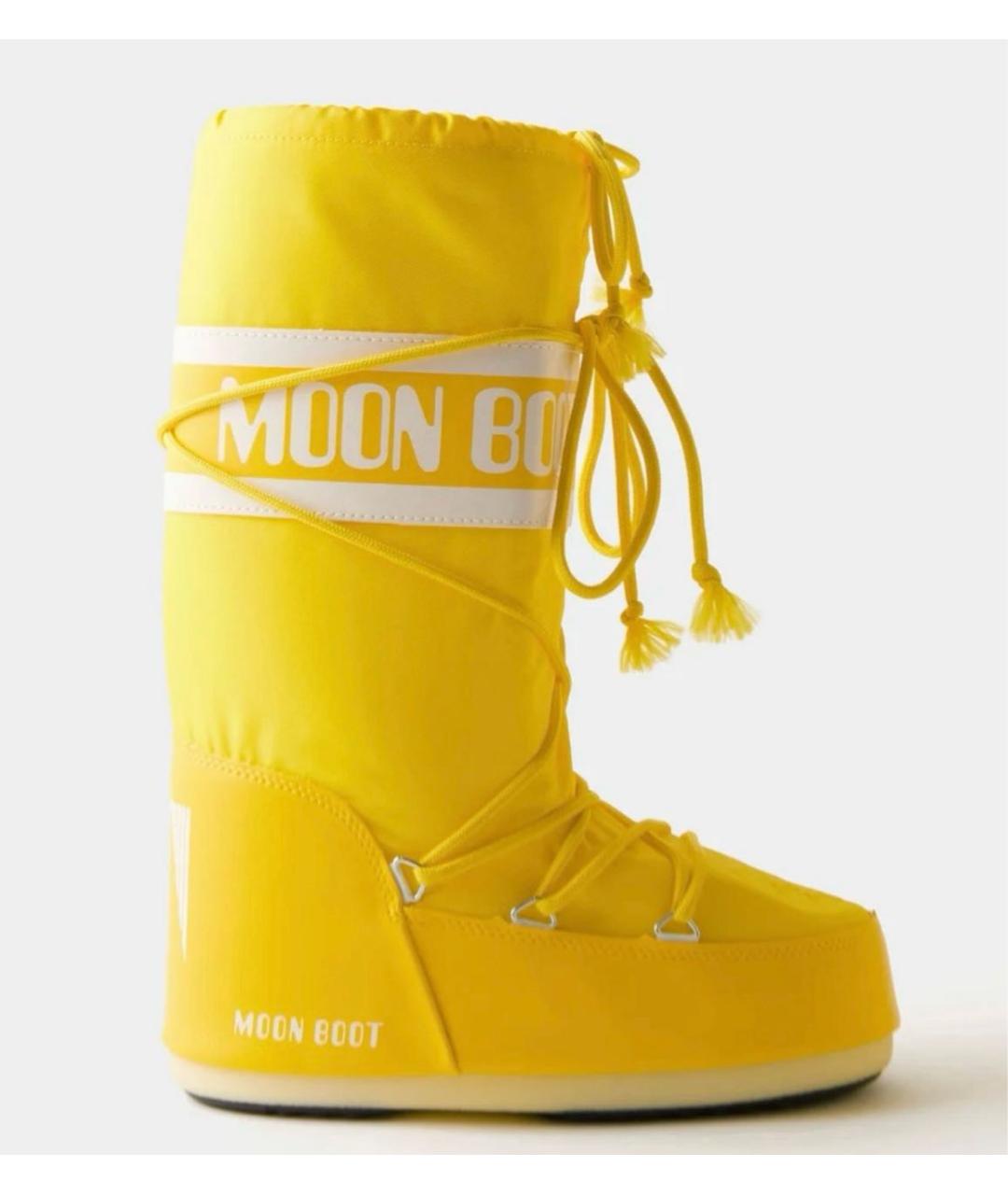 MOON BOOT Желтые текстильные сапоги, фото 4