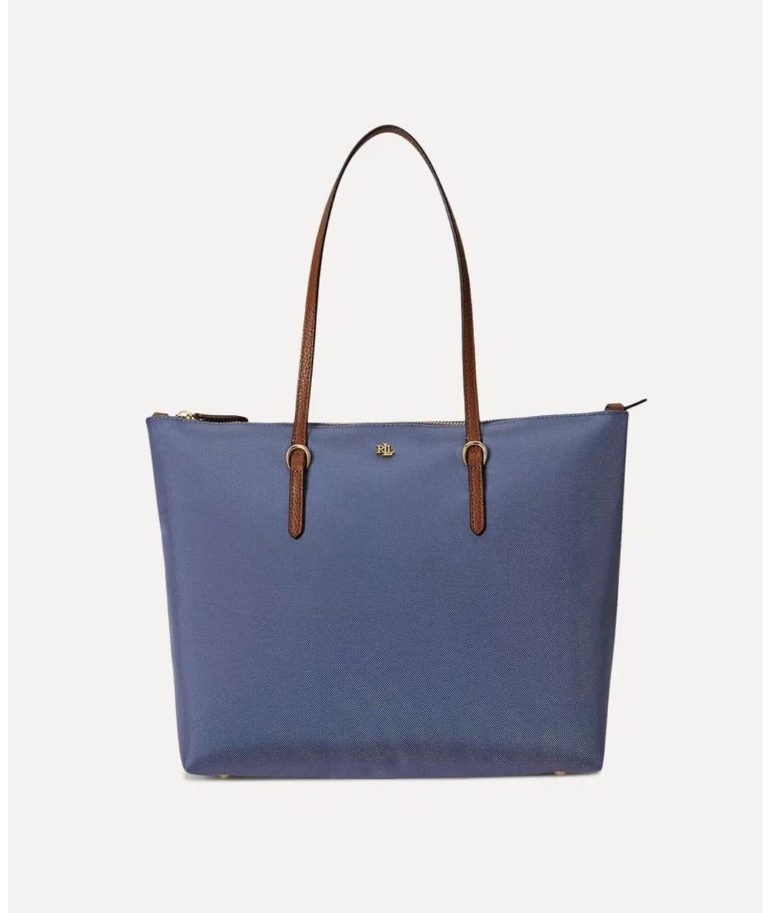 RALPH LAUREN Синяя сумка тоут, фото 4
