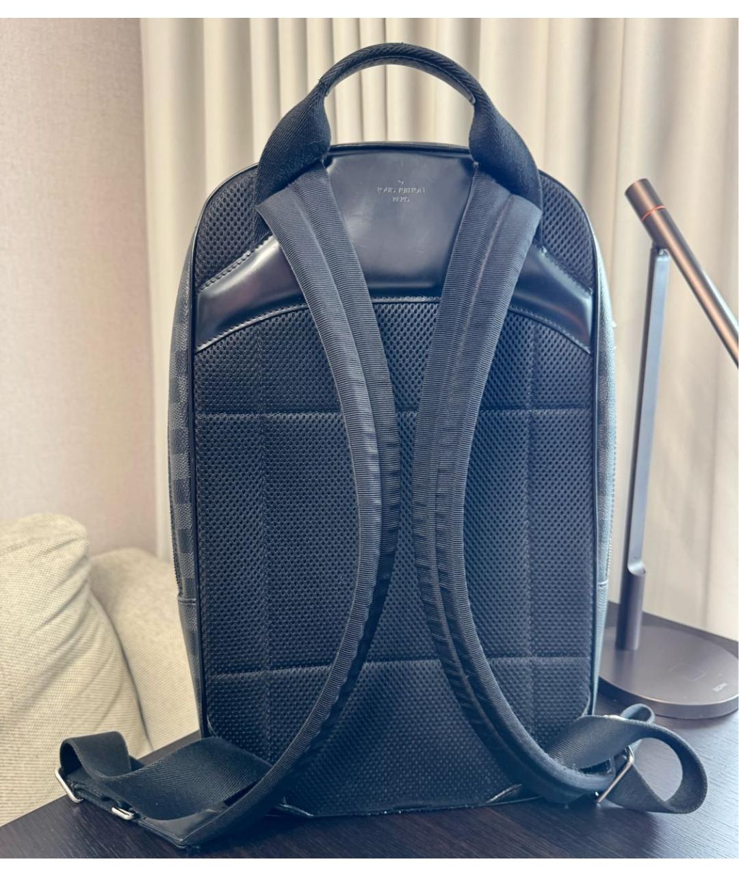 LOUIS VUITTON Антрацитовый кожаный рюкзак, фото 3