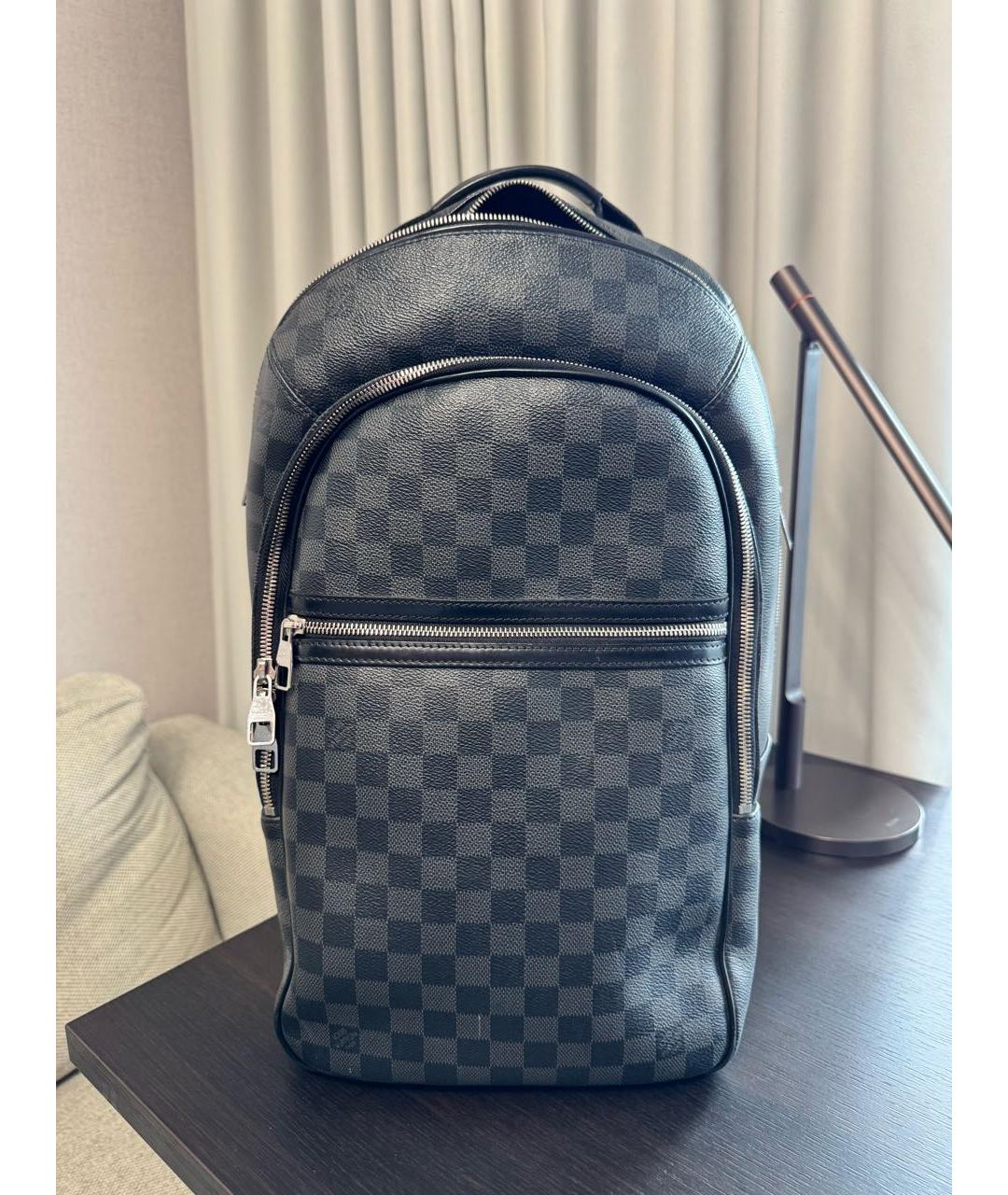 LOUIS VUITTON Антрацитовый кожаный рюкзак, фото 7