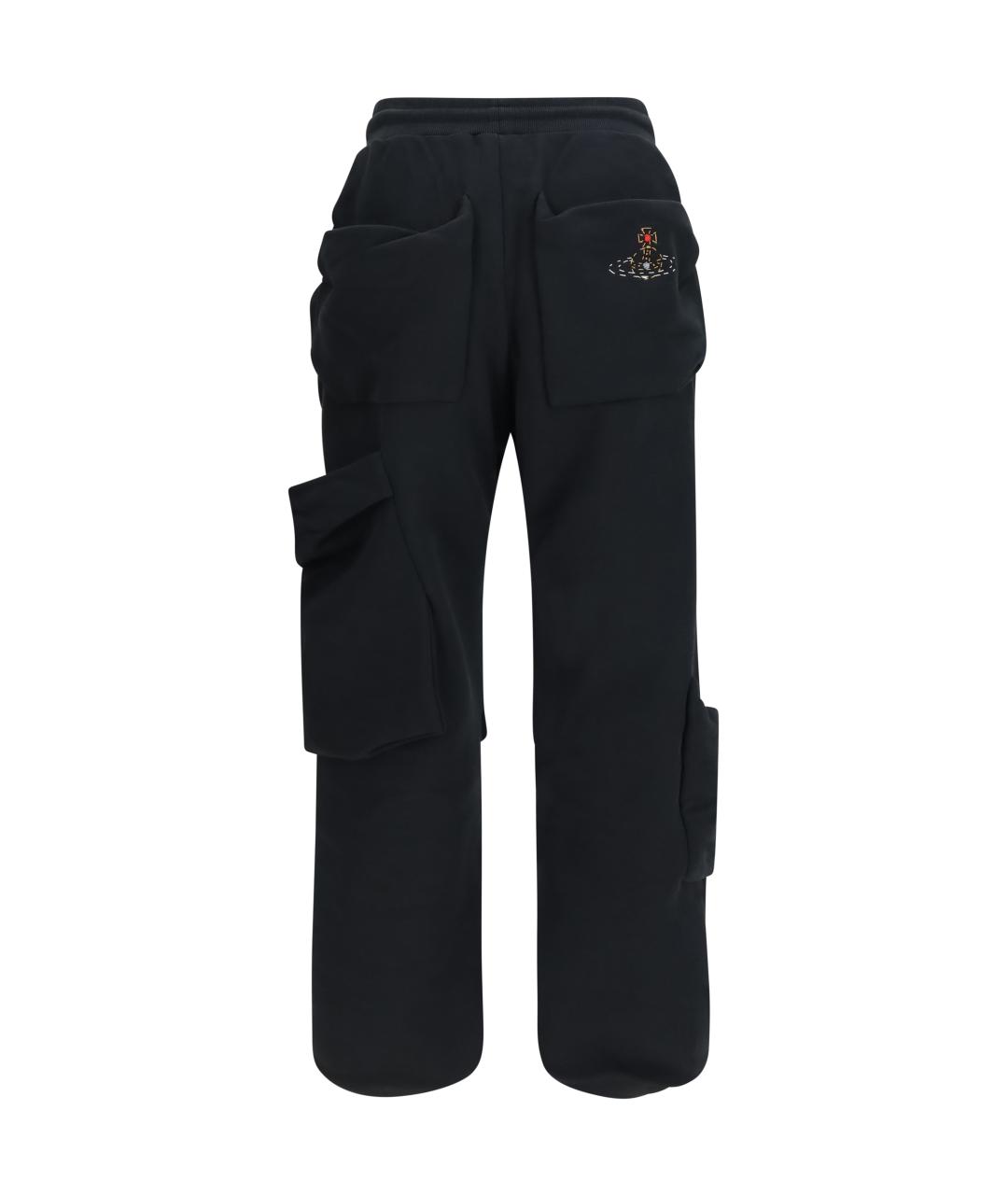 VIVIENNE WESTWOOD Черные хлопковые повседневные брюки, фото 2