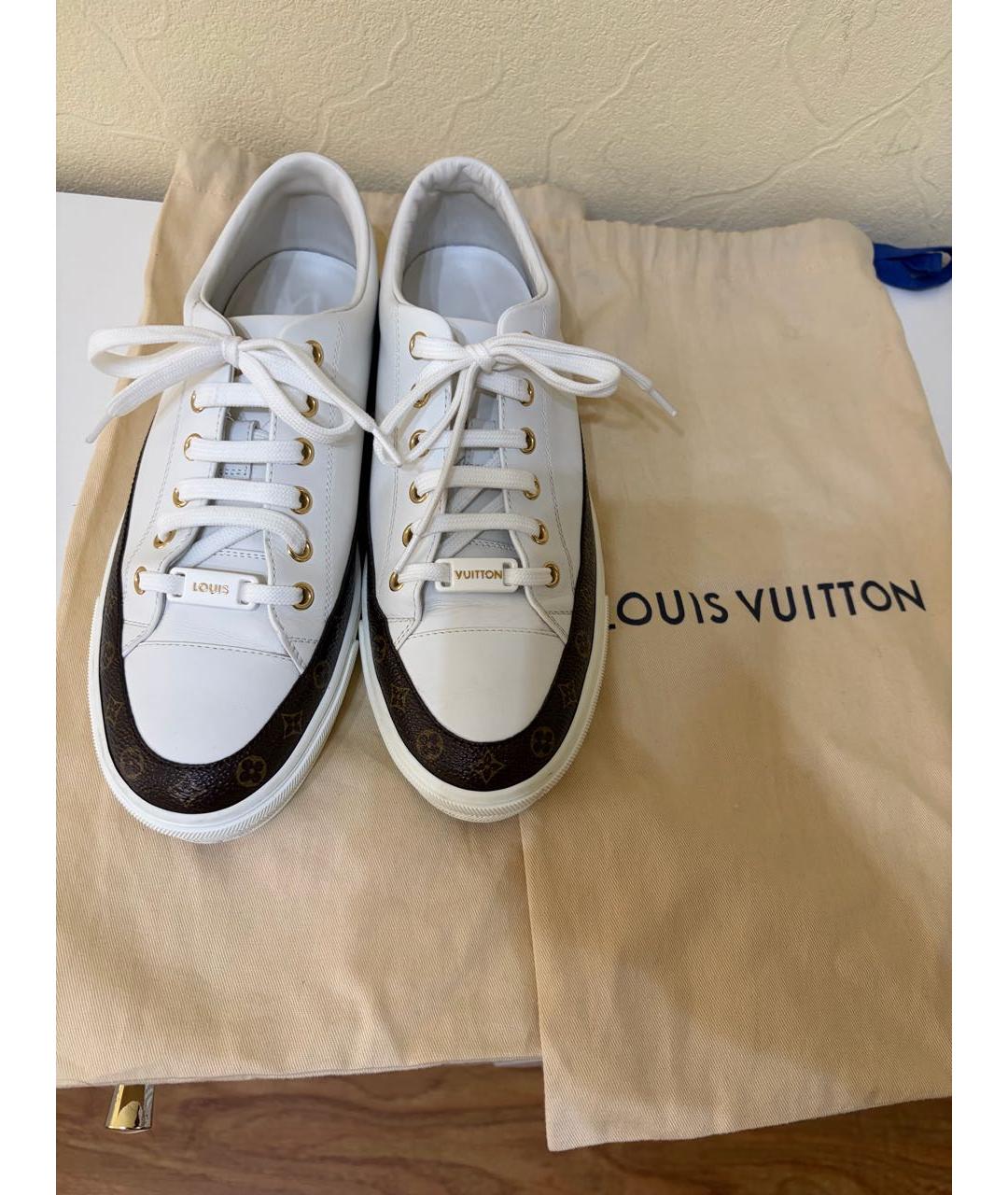 LOUIS VUITTON Белые кожаные кеды, фото 2