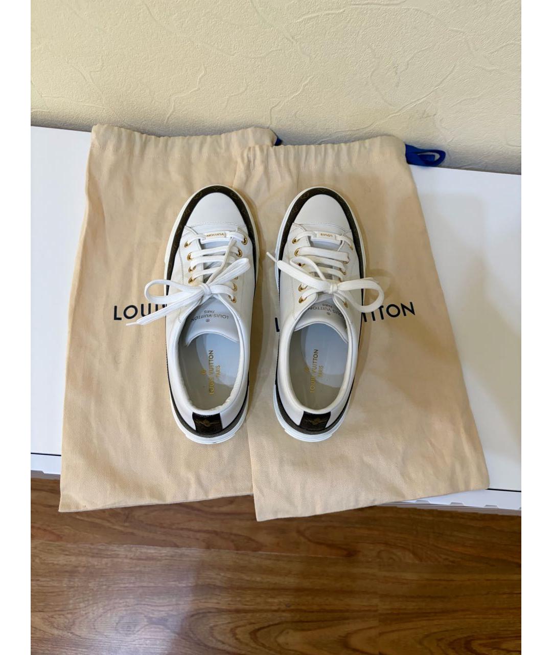LOUIS VUITTON Белые кожаные кеды, фото 3