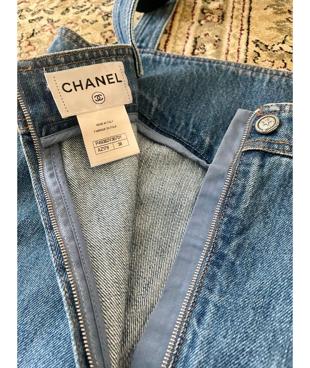 CHANEL Синий деним сарафан, фото 3