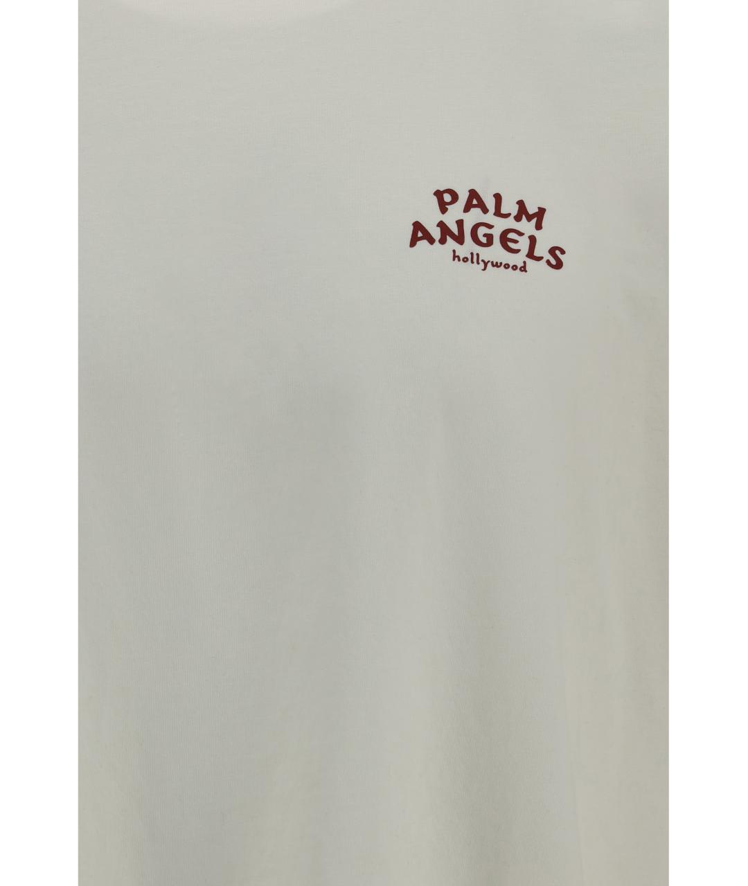 PALM ANGELS Белая хлопковая футболка, фото 3
