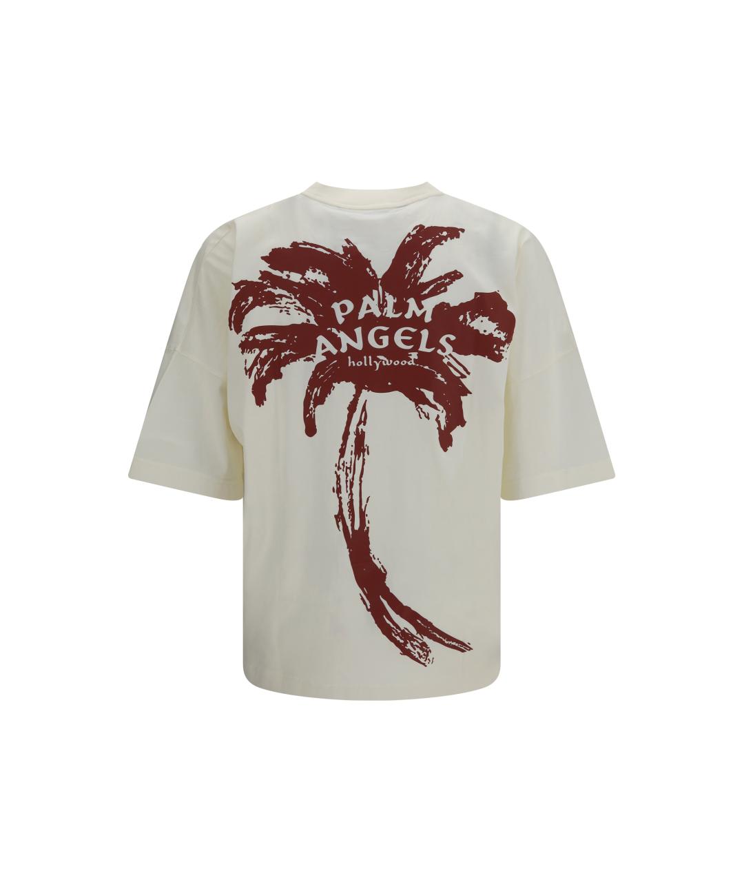 PALM ANGELS Белая хлопковая футболка, фото 2