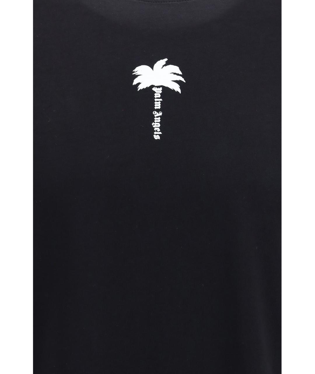 PALM ANGELS Черная хлопковая футболка, фото 3
