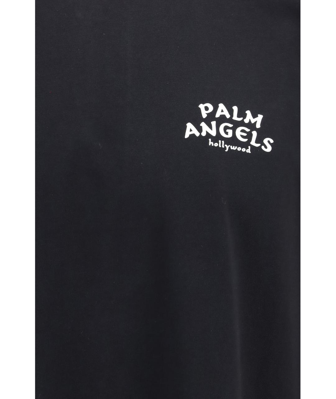 PALM ANGELS Черная хлопковая футболка, фото 3