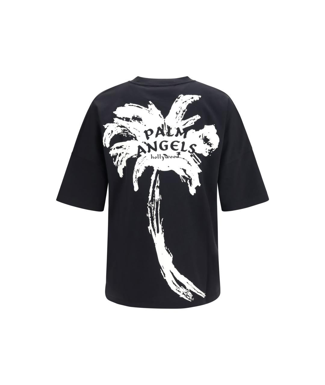 PALM ANGELS Черная хлопковая футболка, фото 2