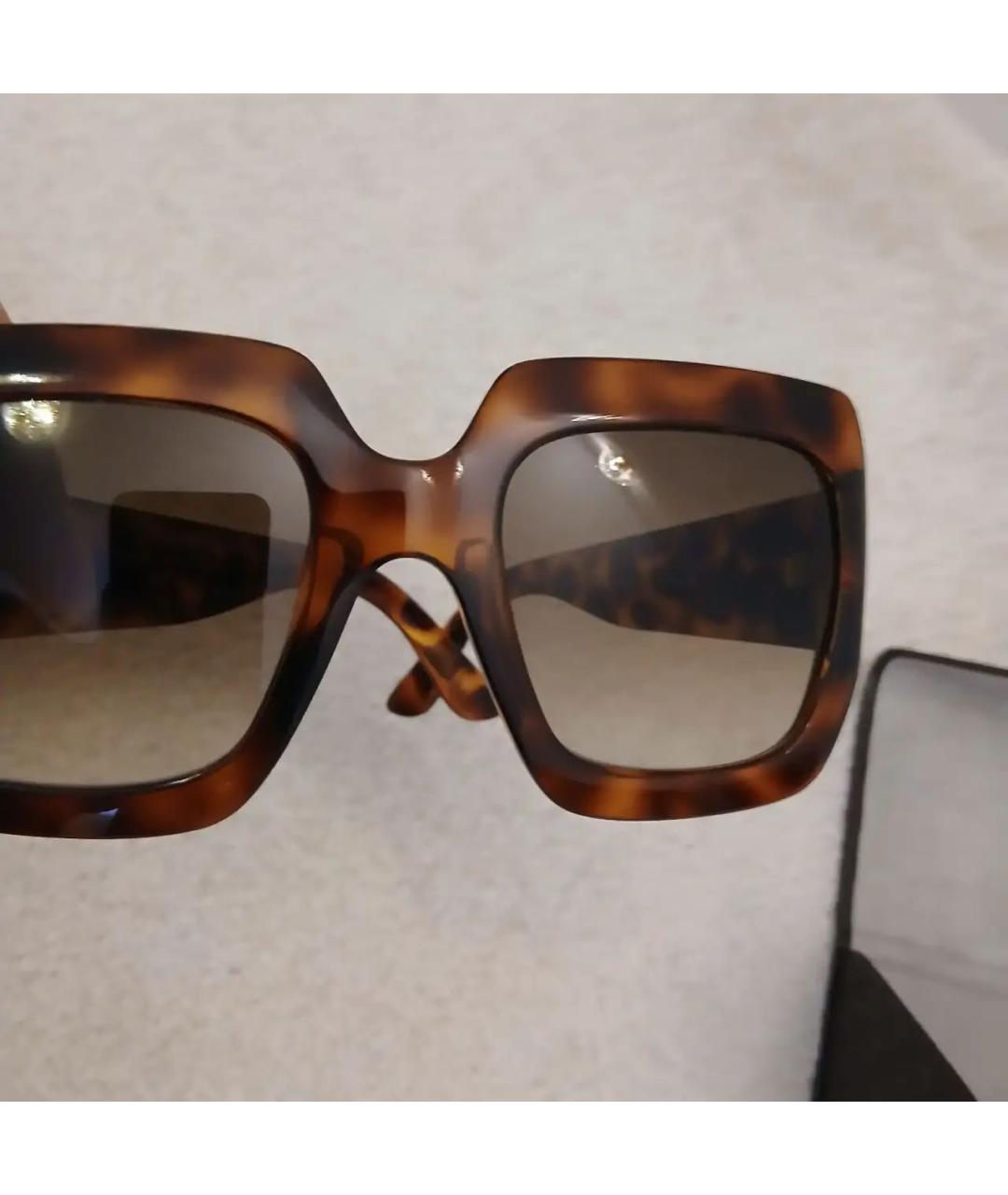 GUCCI Коричневые пластиковые солнцезащитные очки, фото 4