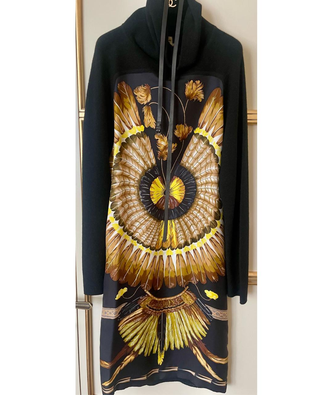 HERMES Черное шерстяное повседневное платье, фото 5