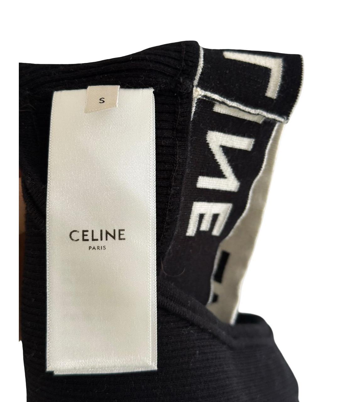 CELINE Черная майка, фото 3