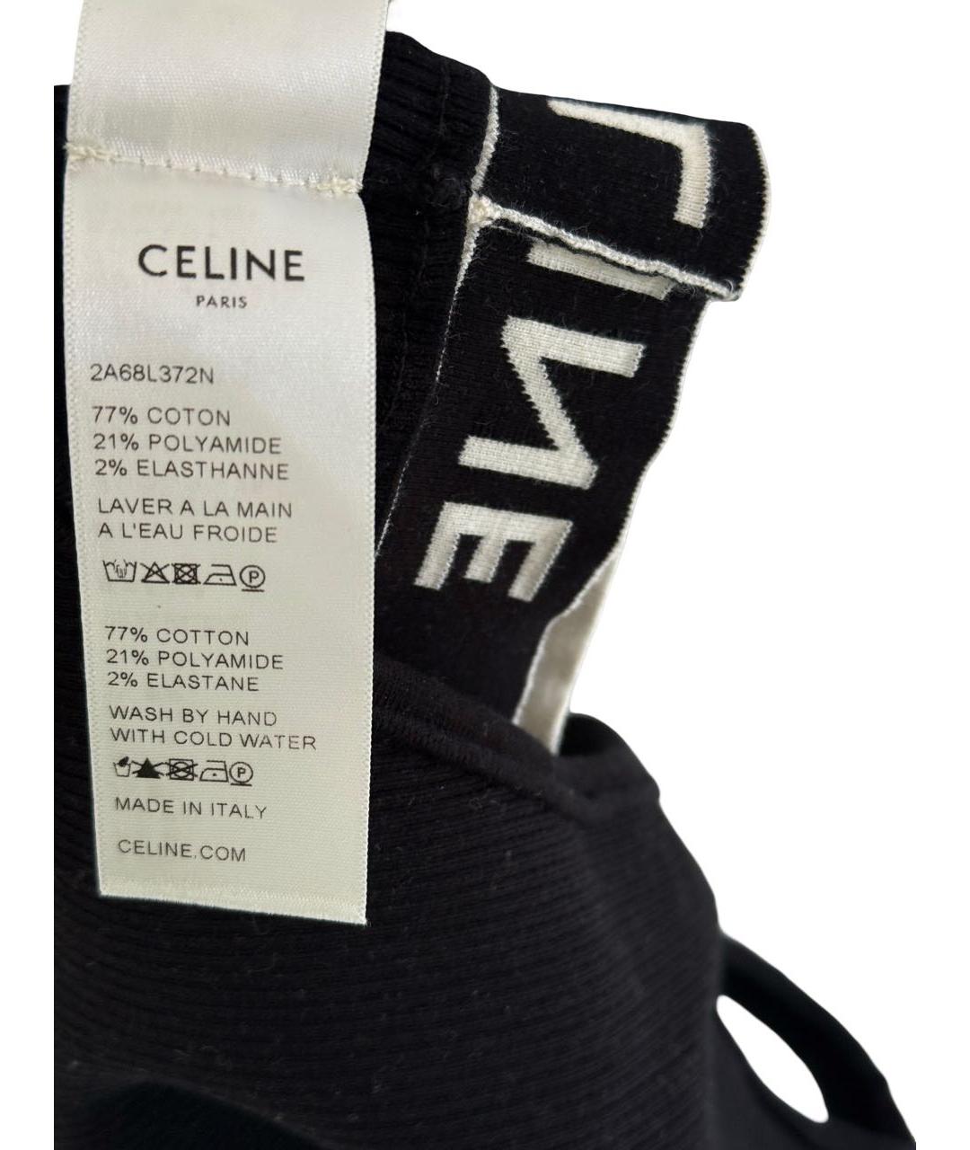 CELINE Черная майка, фото 4