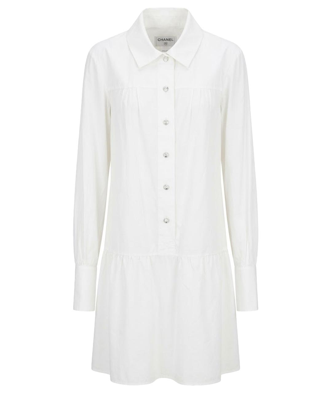 CHANEL Белое хлопковое повседневное платье, фото 1