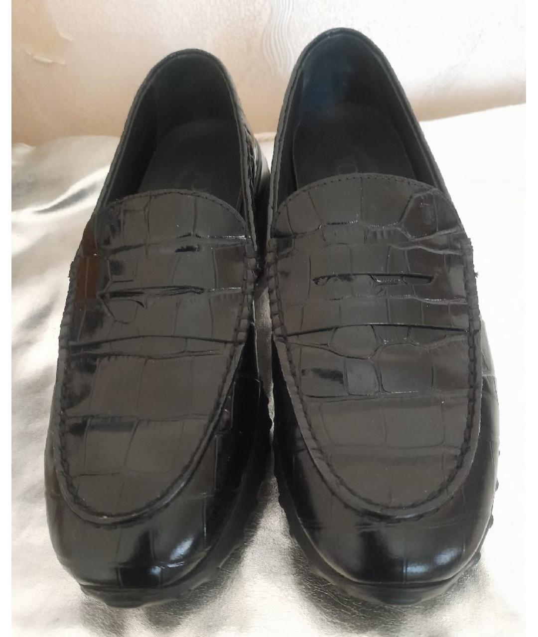 TOD'S Черные кожаные лоферы, фото 2