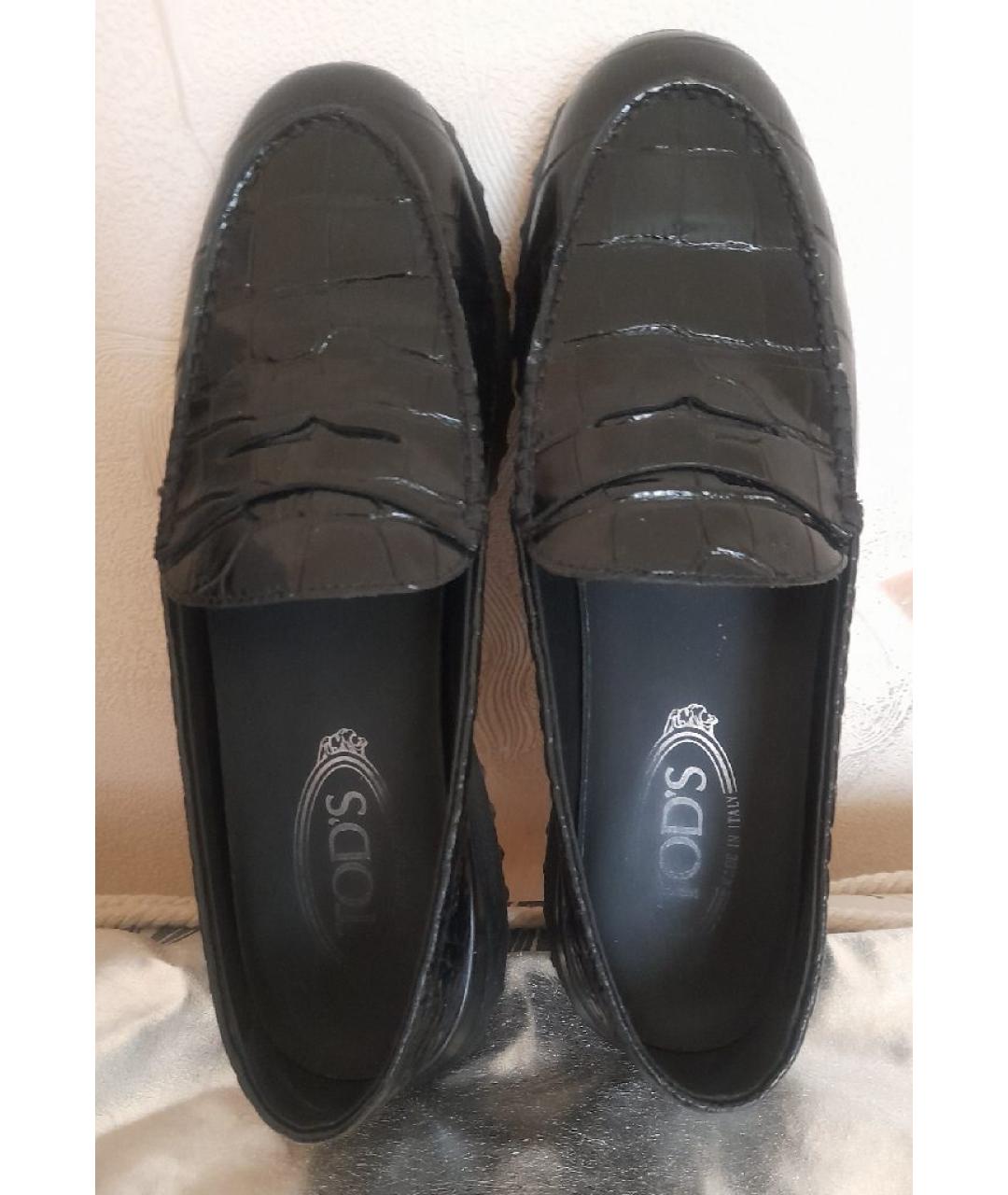 TOD'S Черные кожаные лоферы, фото 3