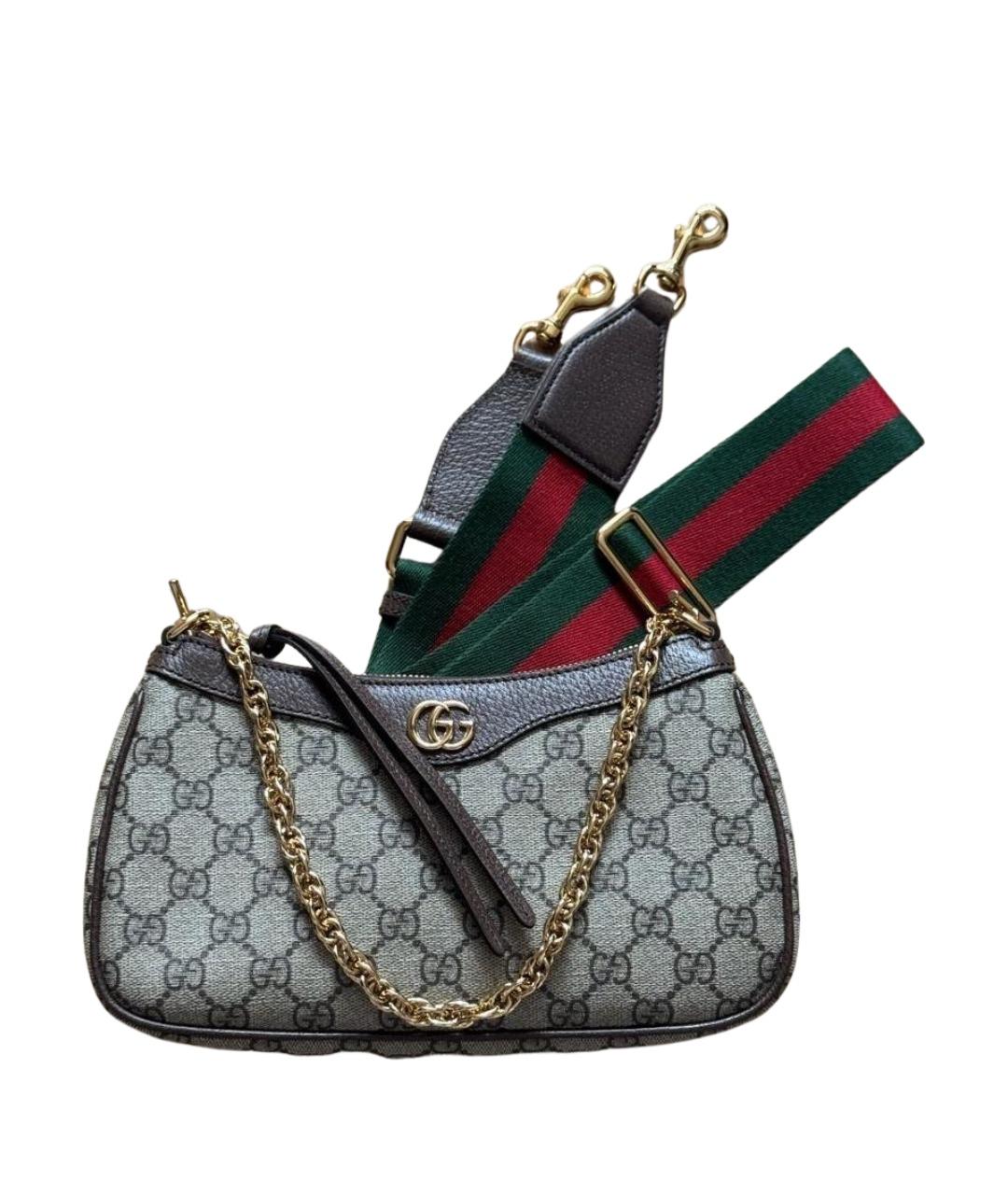 GUCCI Бежевая сумка с короткими ручками из канвы, фото 1
