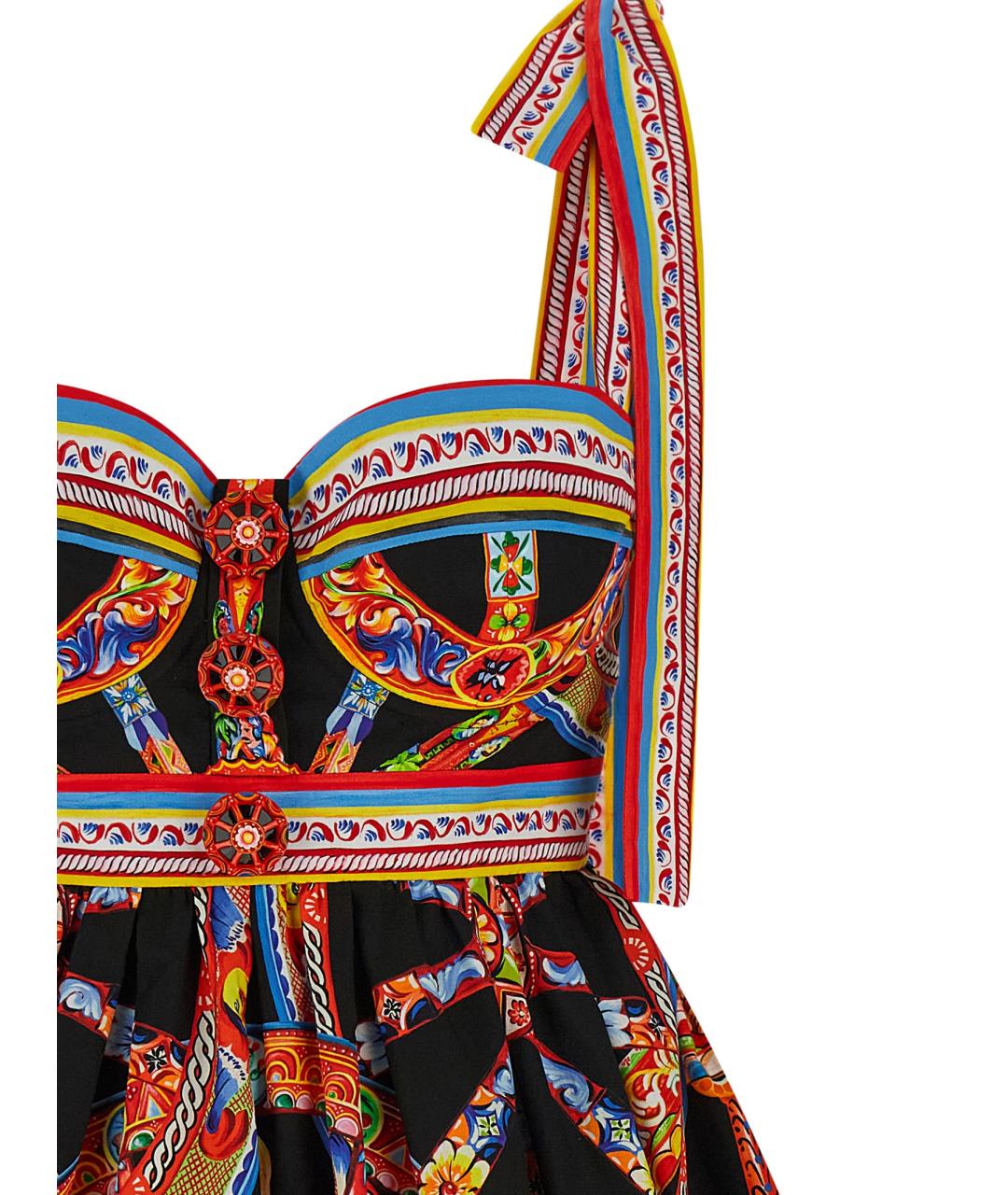 DOLCE&GABBANA Мульти хлопковое коктейльное платье, фото 3