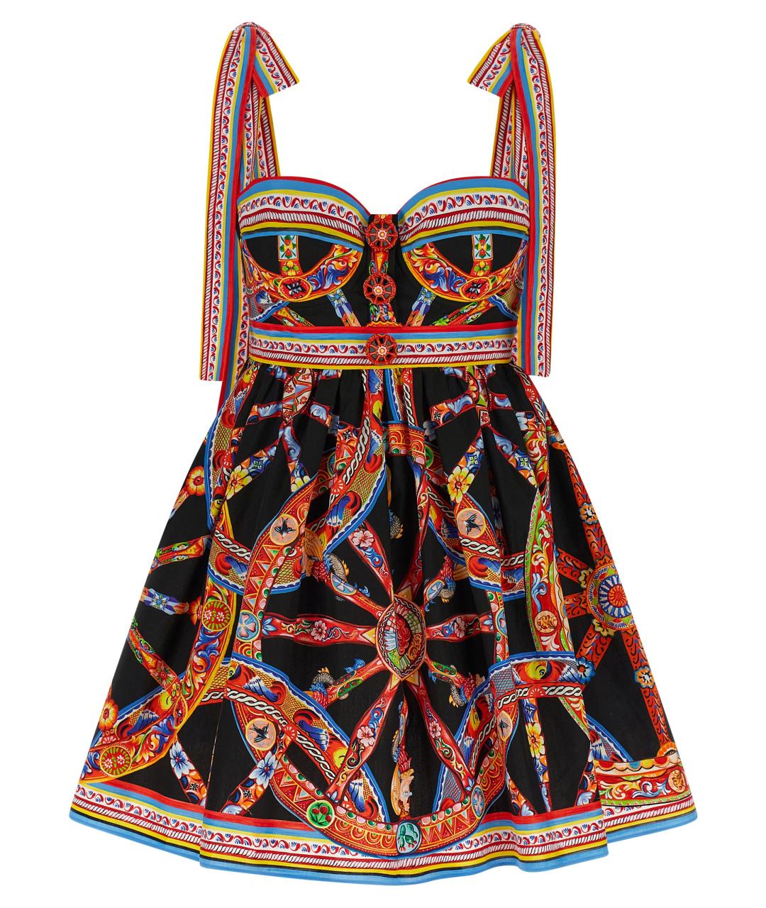 DOLCE&GABBANA Мульти хлопковое коктейльное платье, фото 1