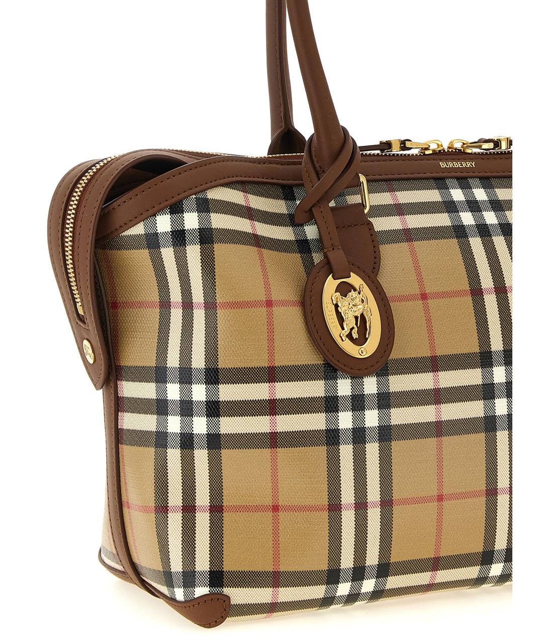 BURBERRY Бежевая сумка тоут из канвы, фото 3