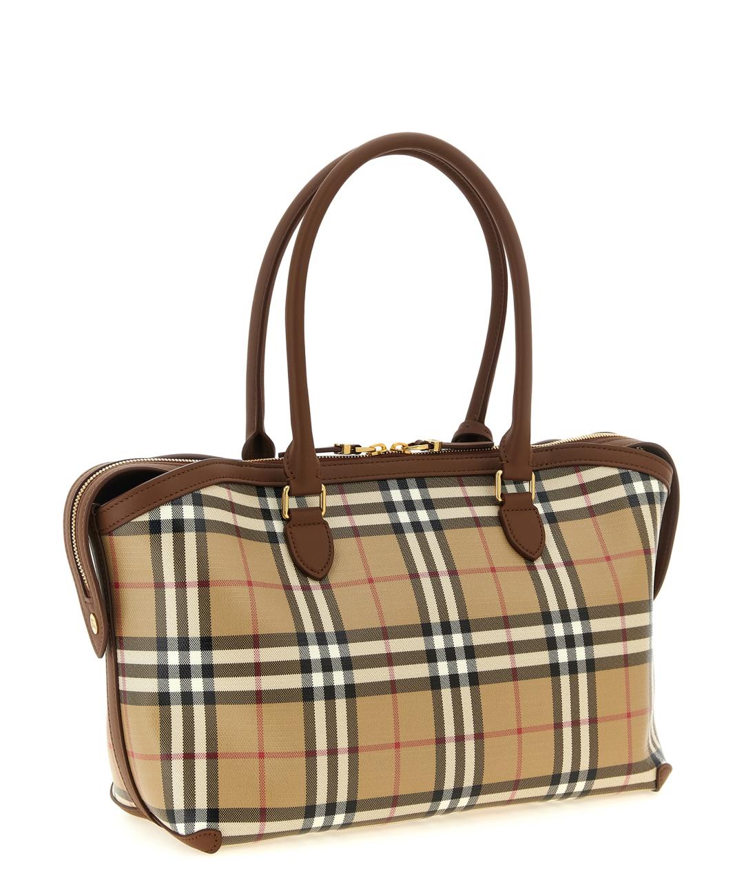BURBERRY Бежевая сумка тоут из канвы, фото 2