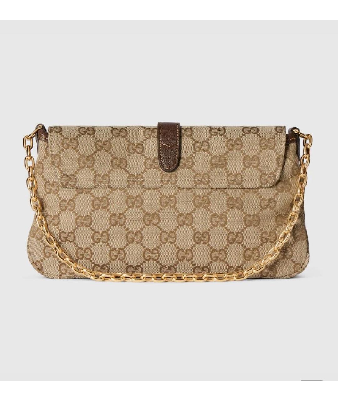 GUCCI Бежевая кожаная сумка через плечо, фото 3