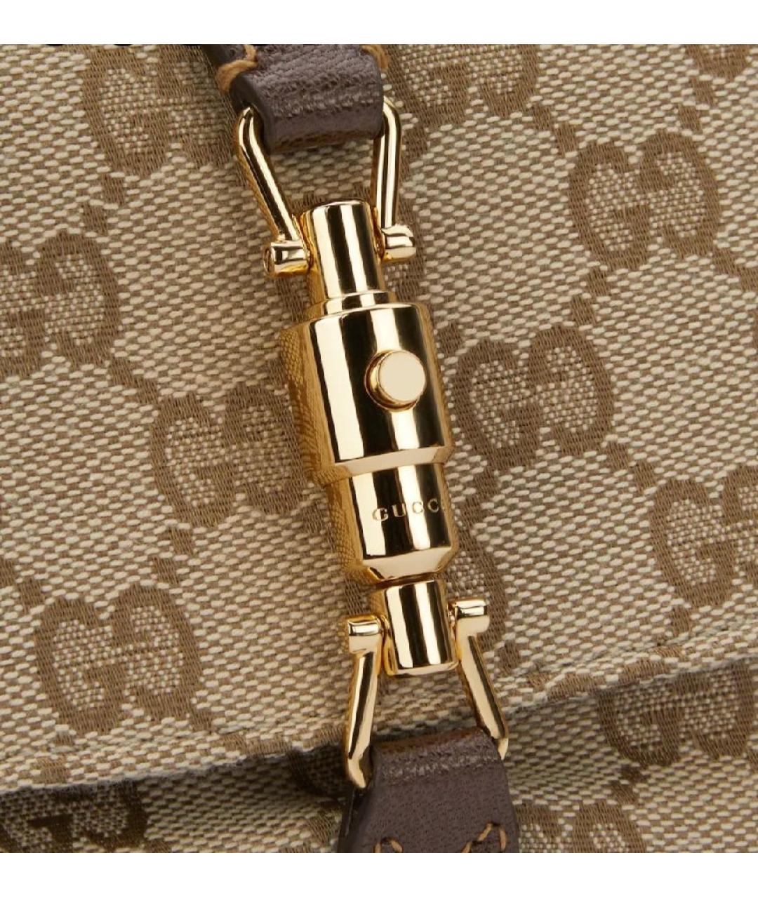 GUCCI Бежевая кожаная сумка через плечо, фото 5