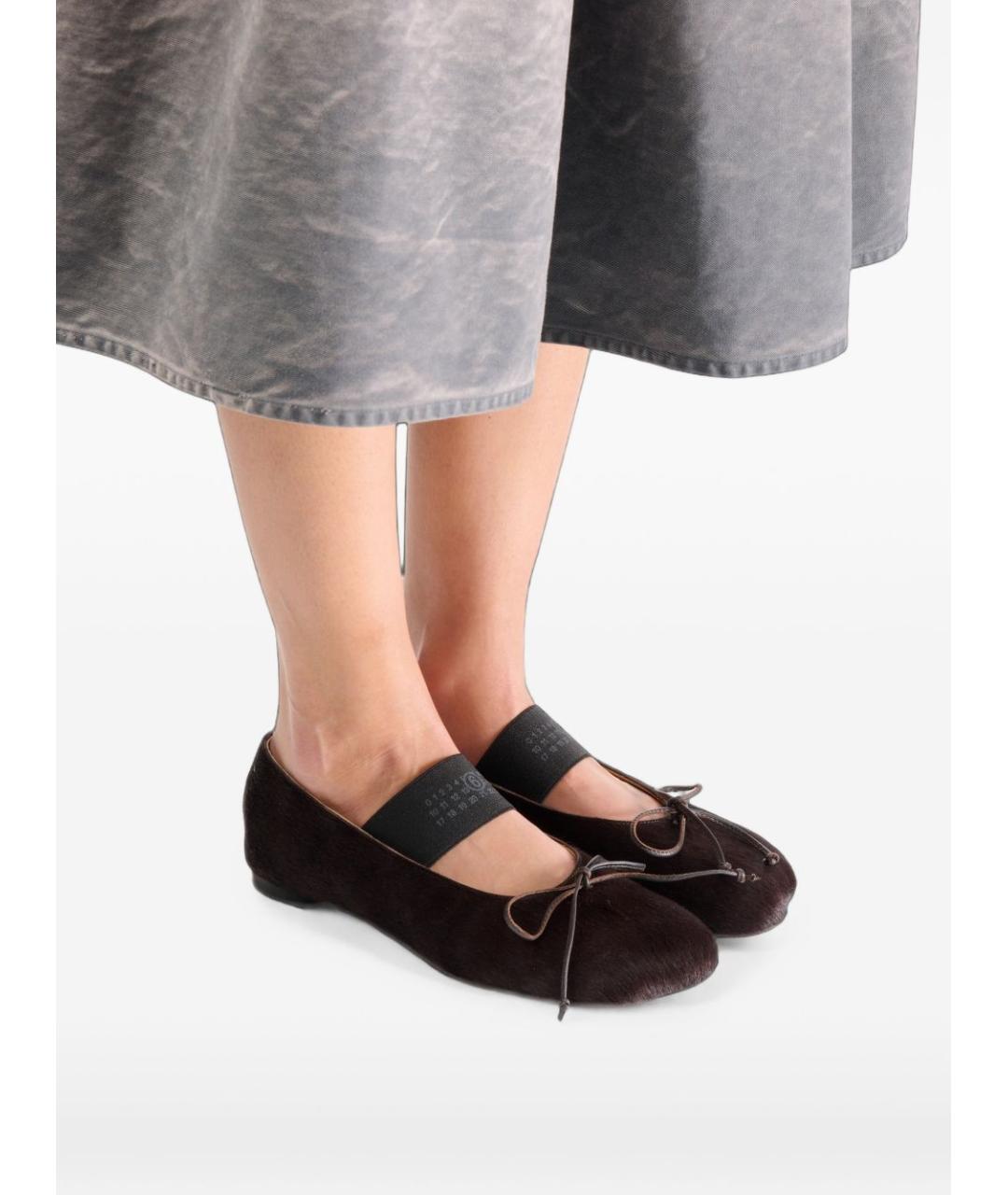 MM6 MAISON MARGIELA Коричневые кожаные балетки, фото 2