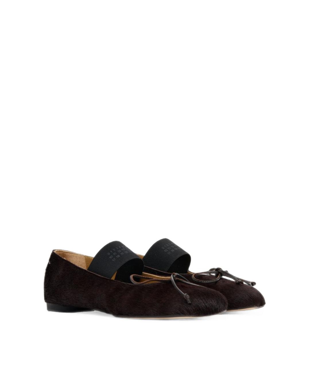 MM6 MAISON MARGIELA Коричневые кожаные балетки, фото 6