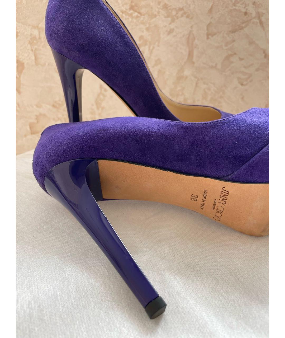 JIMMY CHOO Фиолетовые замшевые туфли, фото 5