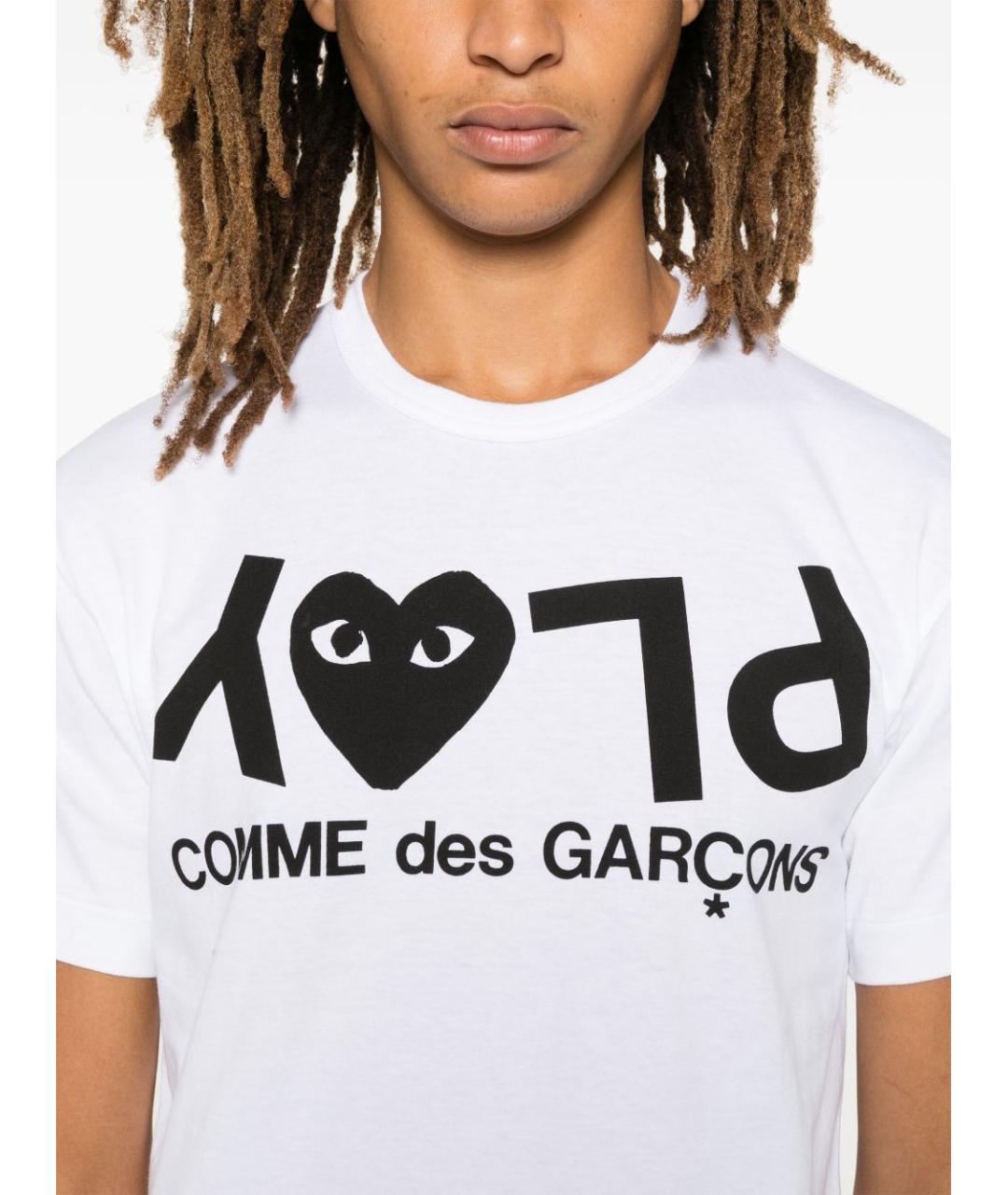COMME DES GARÇONS Белая хлопковая футболка, фото 3