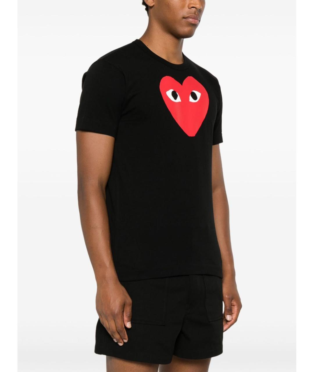 COMME DES GARÇONS Черная хлопковая футболка, фото 4