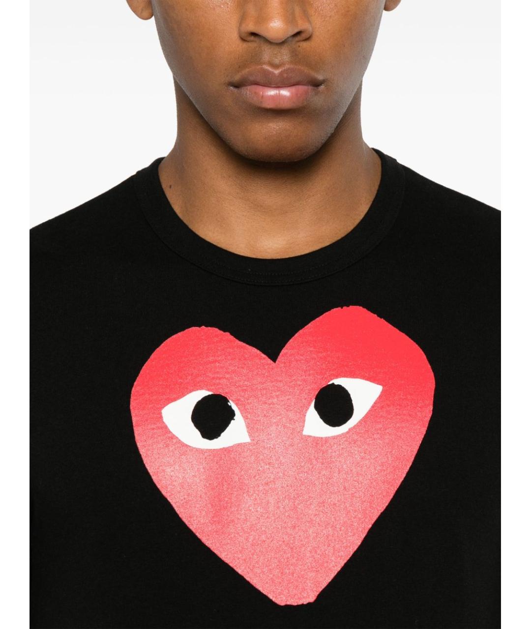 COMME DES GARÇONS Черная хлопковая футболка, фото 2